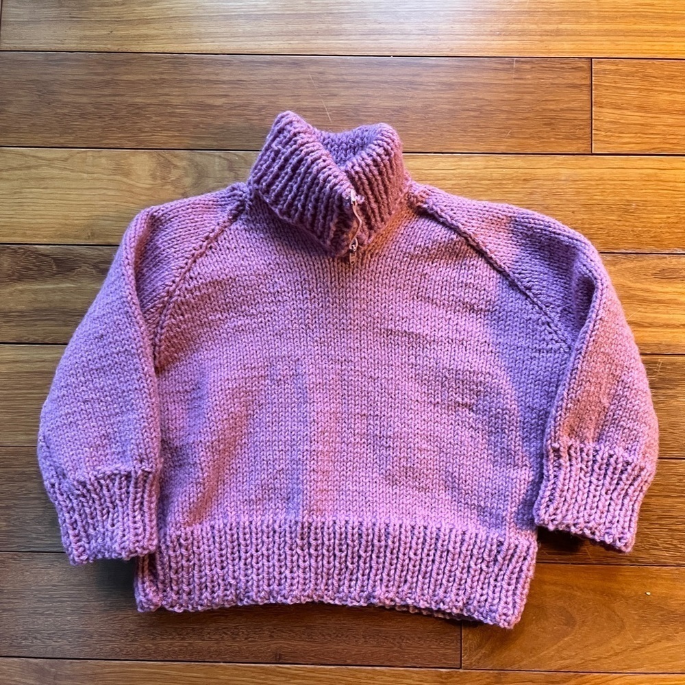 Handmade girls knitted sweater, fits a size 3